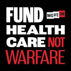 FREE Fund Health Care Not Warfare sticker